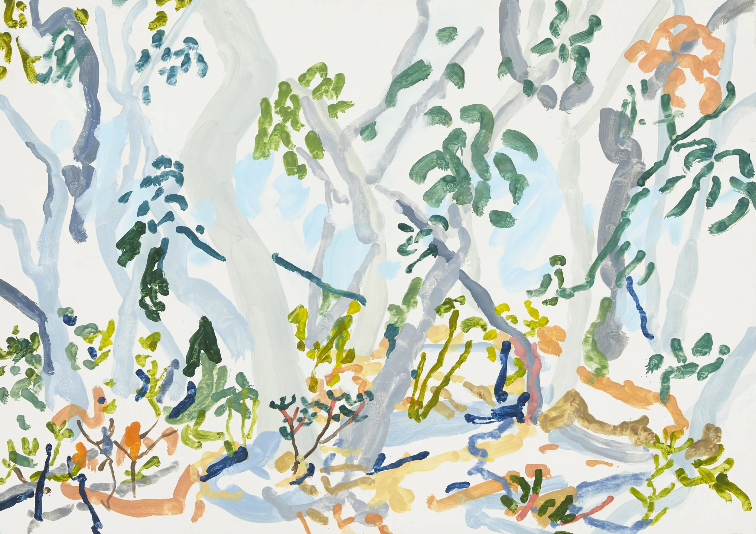   A  gentle expression, Meryla State Forest , 2020, oil on board, 110 x 170 cm 