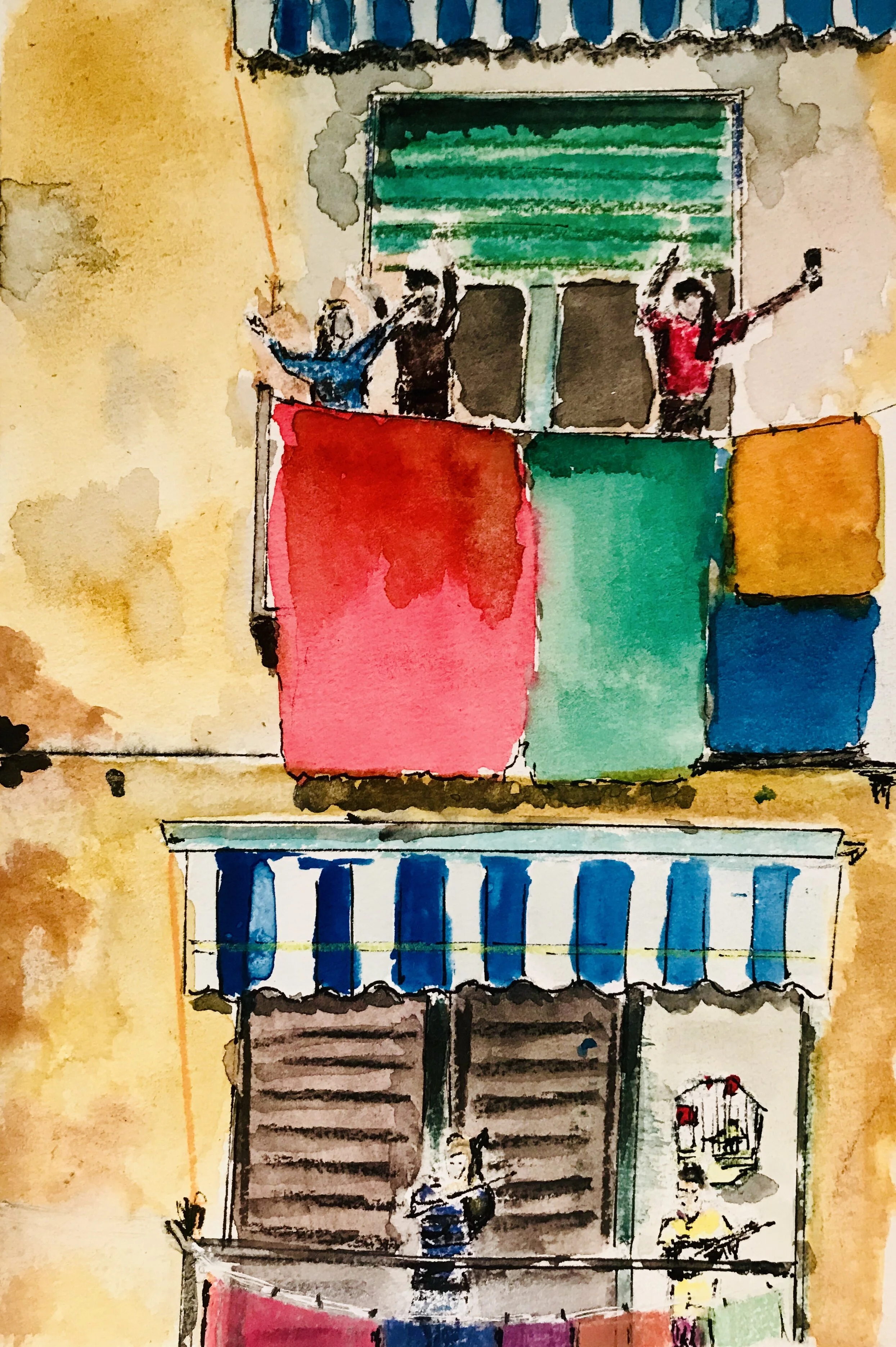 Italian Balconies Watercolour