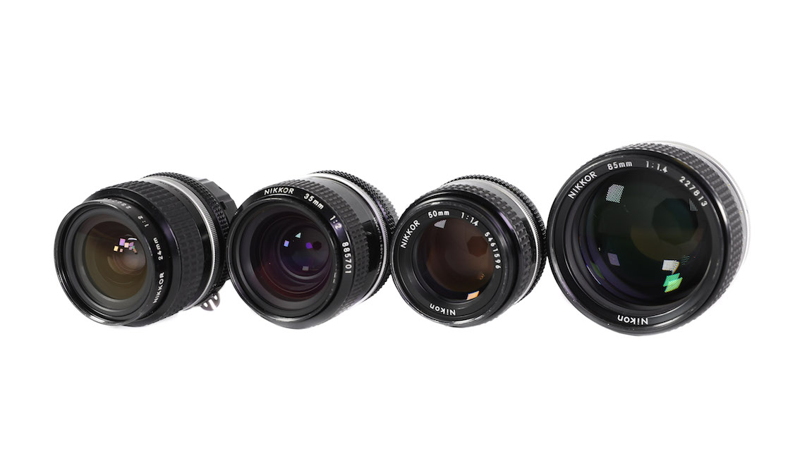 4 x Nikon 35mm Prime Lens Kit&nbsp;Hire 'KIT A' - £60/Day or £180/Week