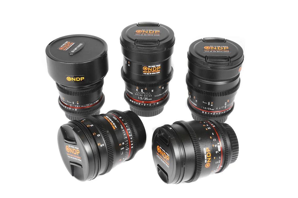 5 X SAMYANG CINE VDSLR EF LENS SET Hire