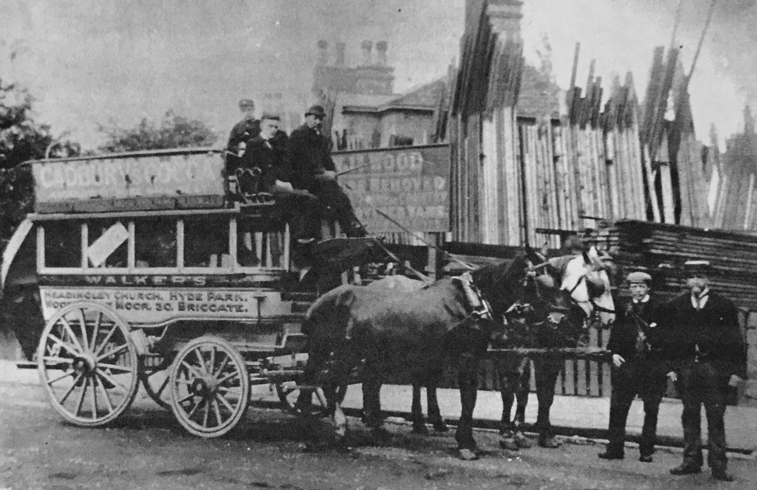 Walker's Horse Bus, destination Headingley Church, circa 1890
