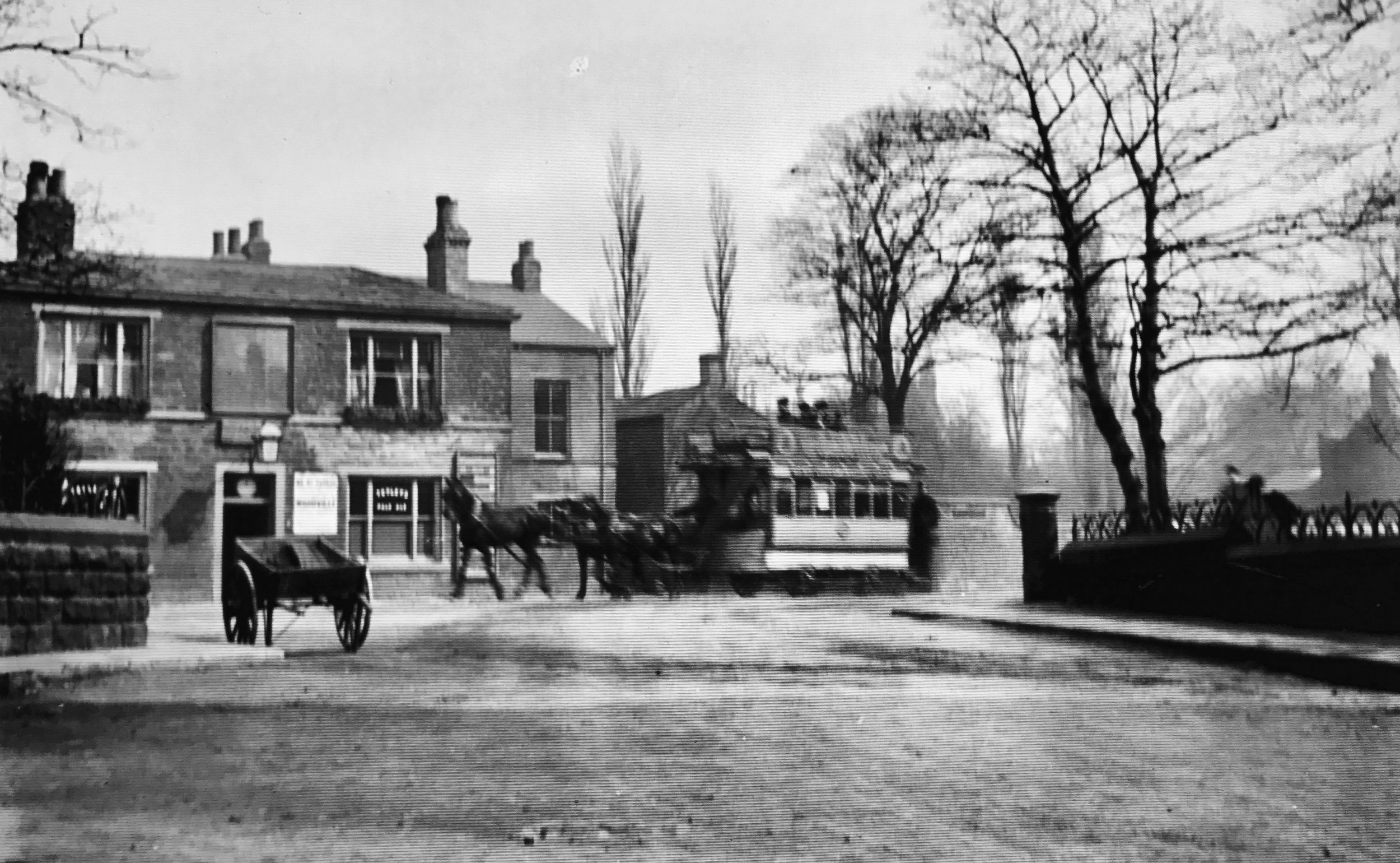 Original Oak Inn and Horse Tram, circa 1890