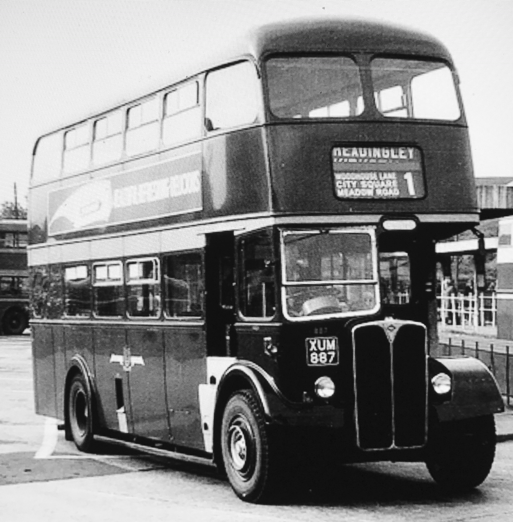 Motor Bus, Service no1, to Headingley, circa 1960