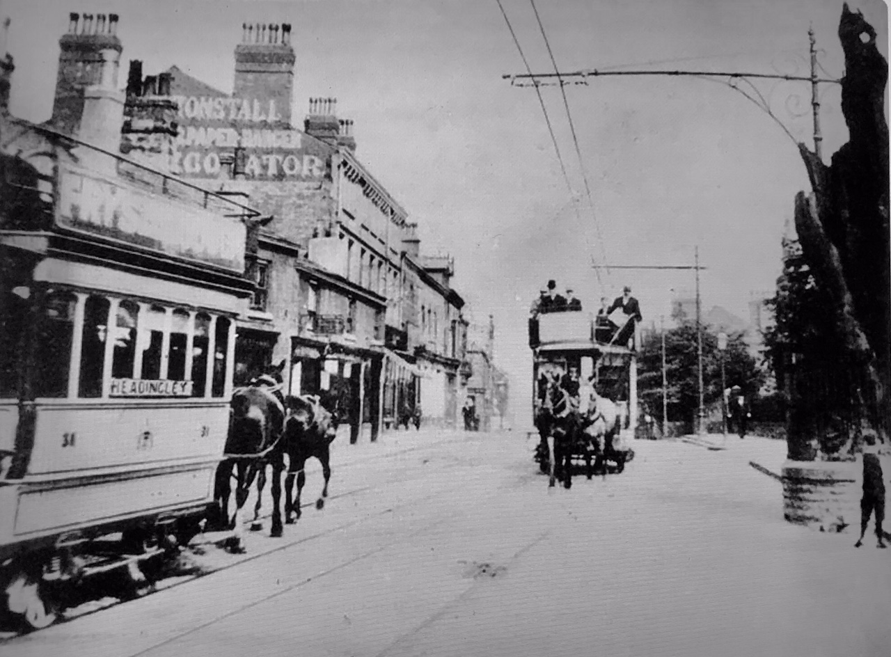 Otley Road with Horse Trams, circa 1890
