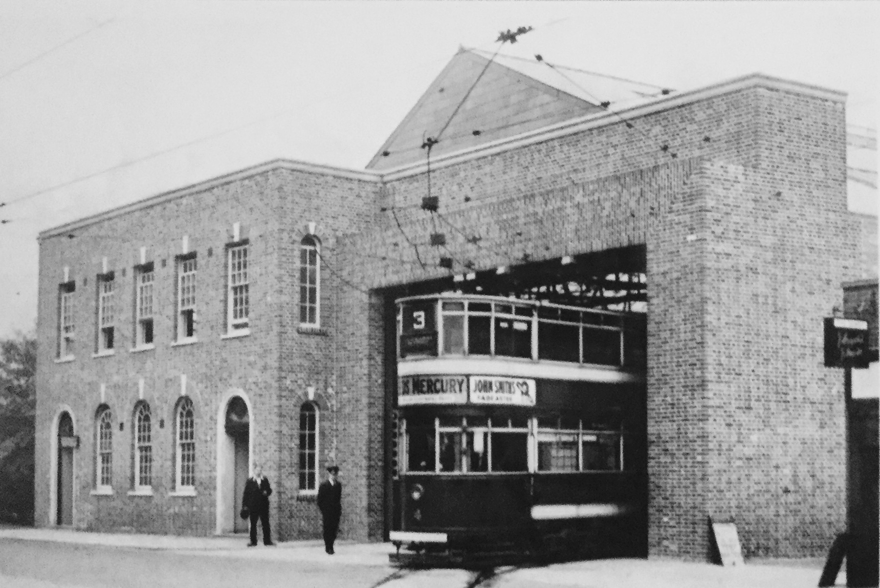 Tram No 4, route 3, at New Headingley Depot, circa 1935