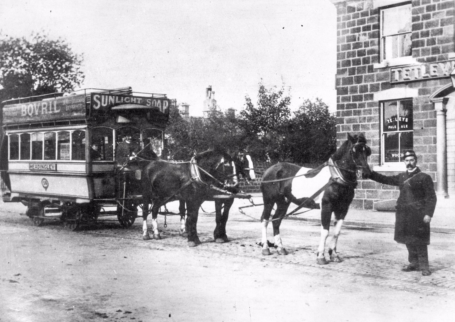 Horse Tram, Headingley Depot, 1899