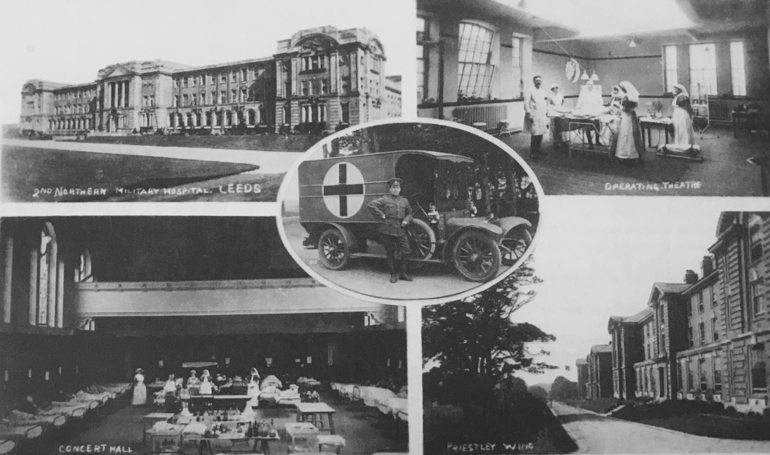 2nd Northern General Hospital, postcard with view of operating theatre, c1915