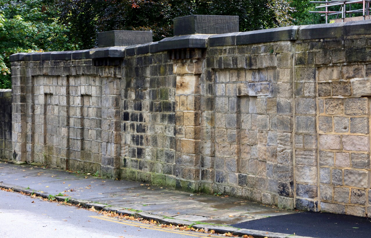 The Garden Wall, northern exterior, with north entrance, Spring Road