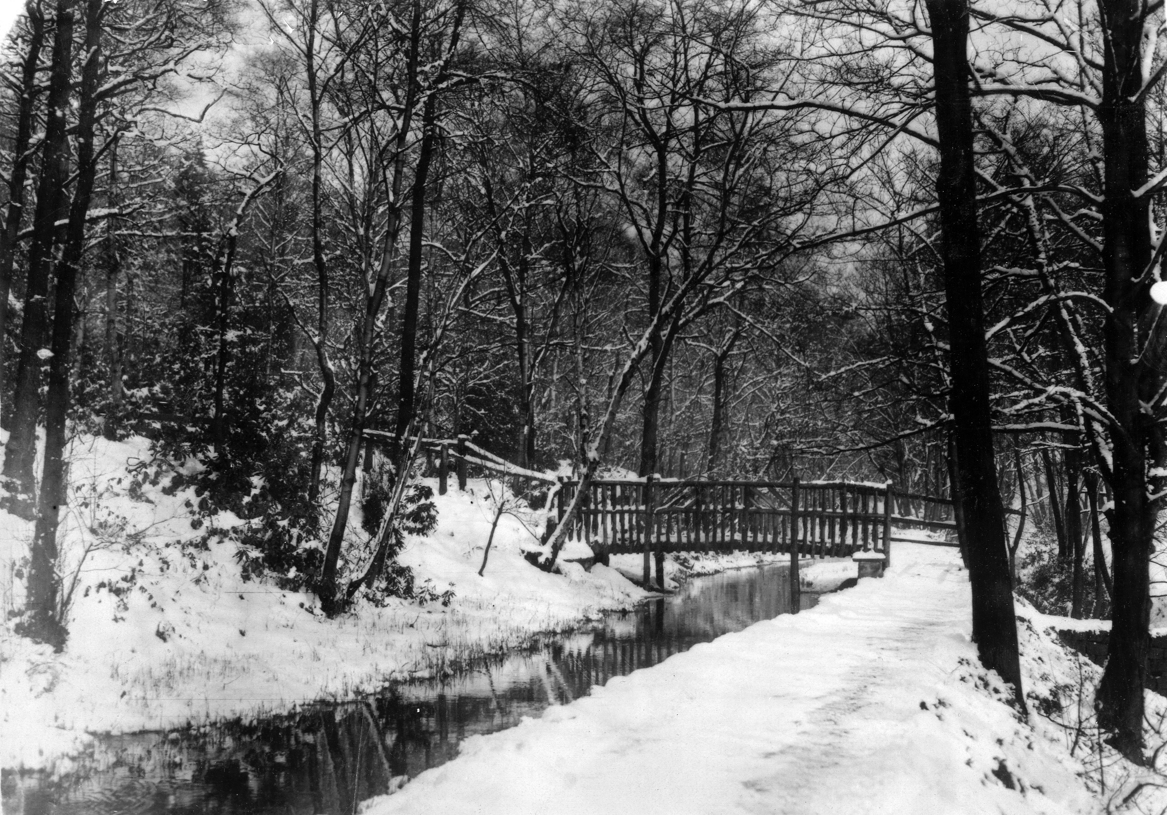 The Hollies, Bridge over Mill Stream in Winter, circa1920s