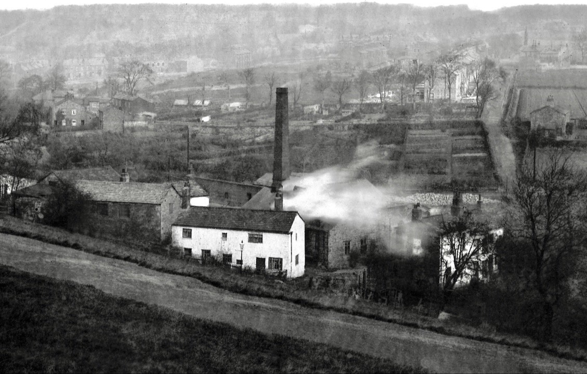 Woodland Dye Works [demolished],  from Woodhouse Ridge, circa 1890