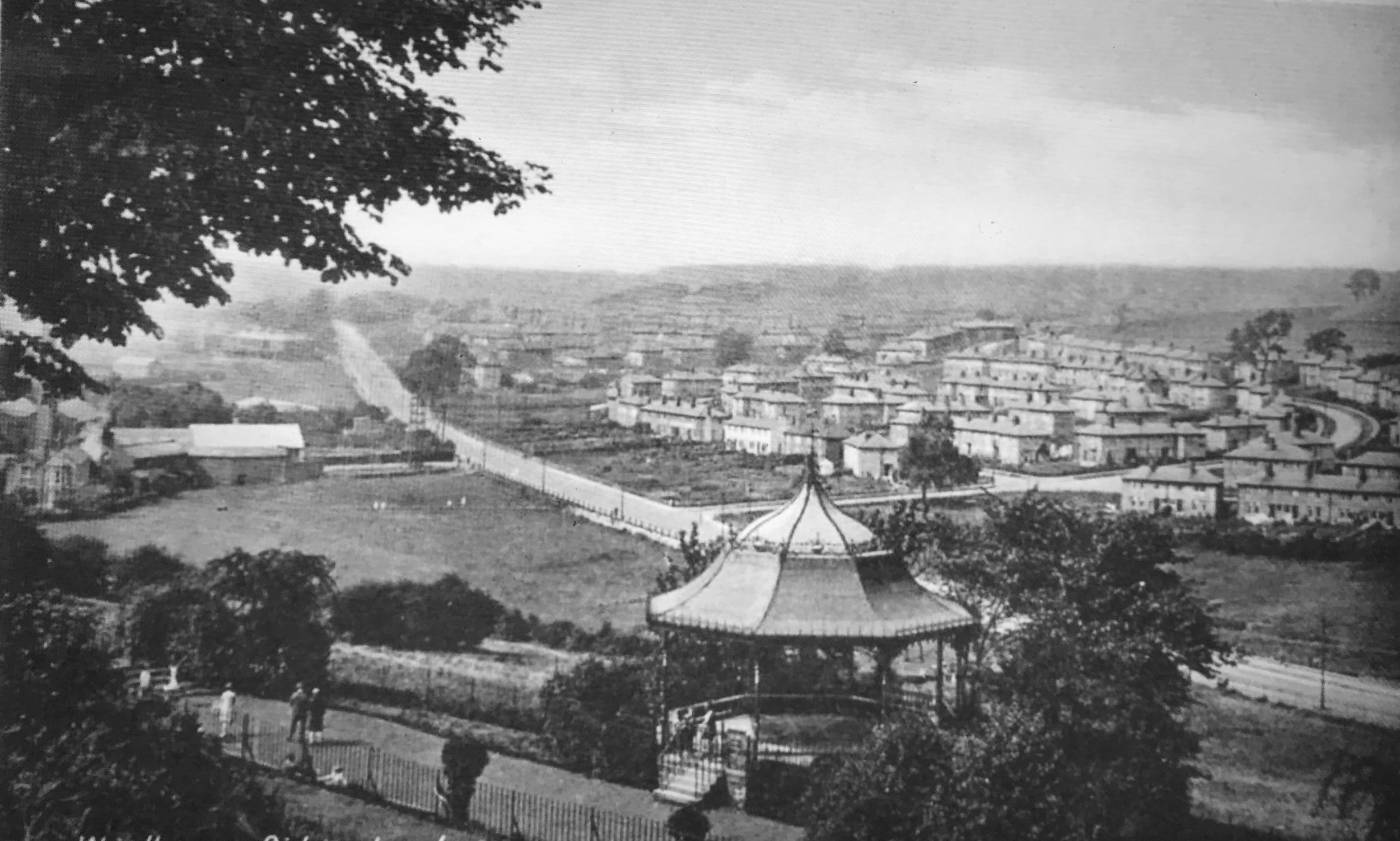 Bandstand and New Farm Hill Estate, from Woodhouse Ridge, 1930s
