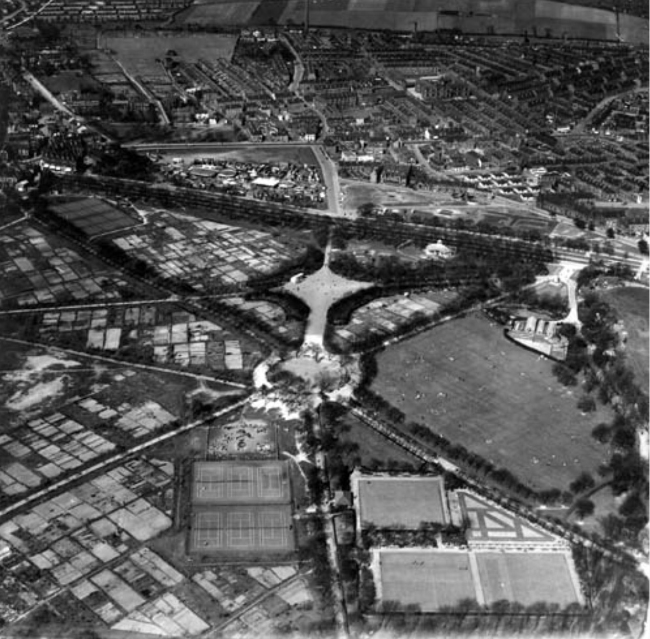 Woodhouse Moor with Feast, from the Air, 1951