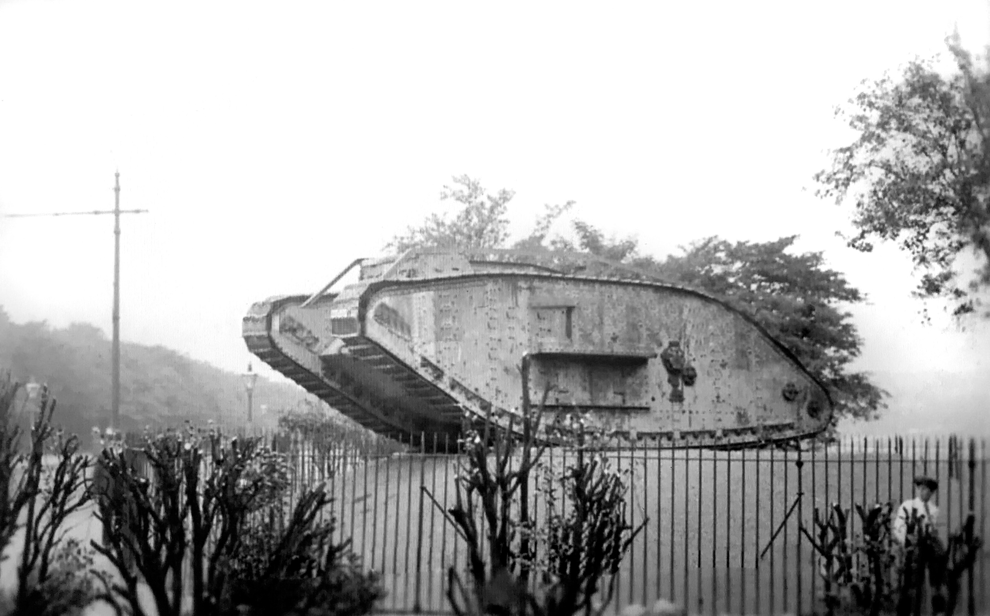 Tank from World War I, placed on Monument Moor in 1919, undated 