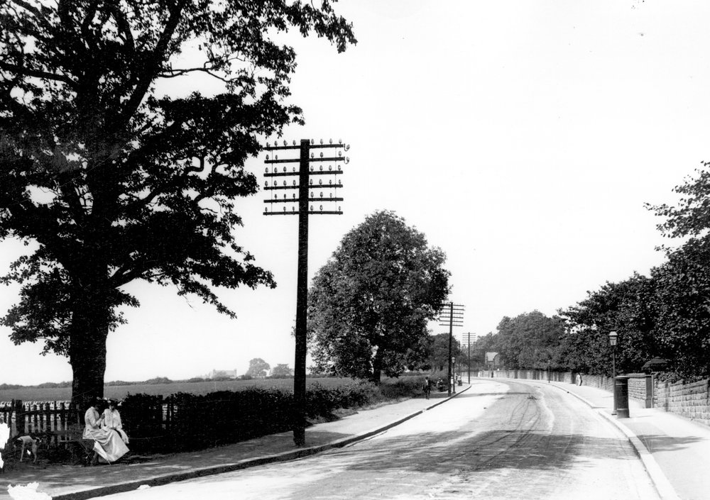 Otley Road, on Reservoir Hill, approaching West Park, c1900