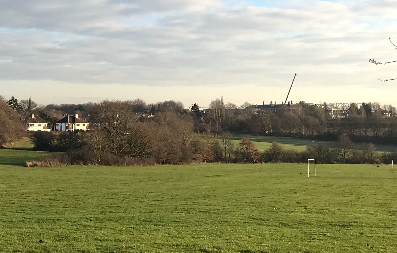 West Park Fields, view south to Leeds Beckett University © HP