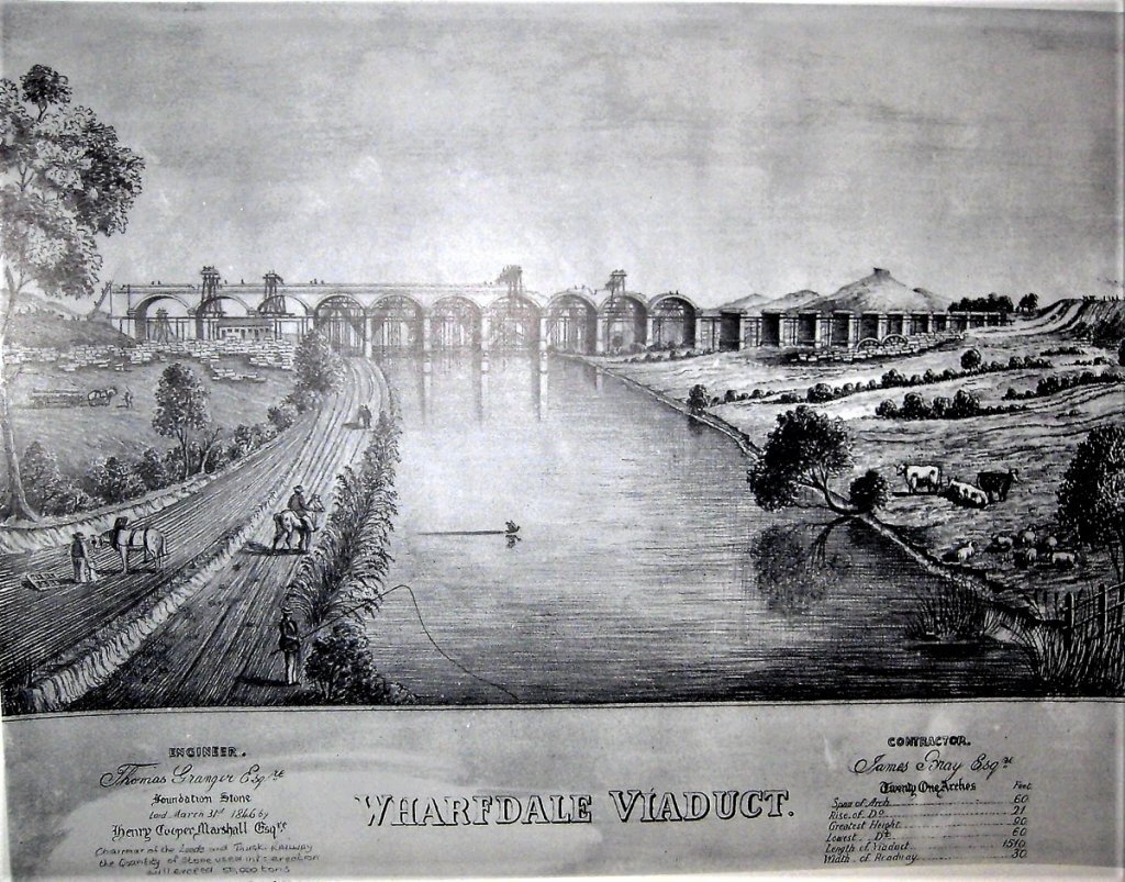 Wharfedale (Arthington) Viaduct, under construction (begun 1846)