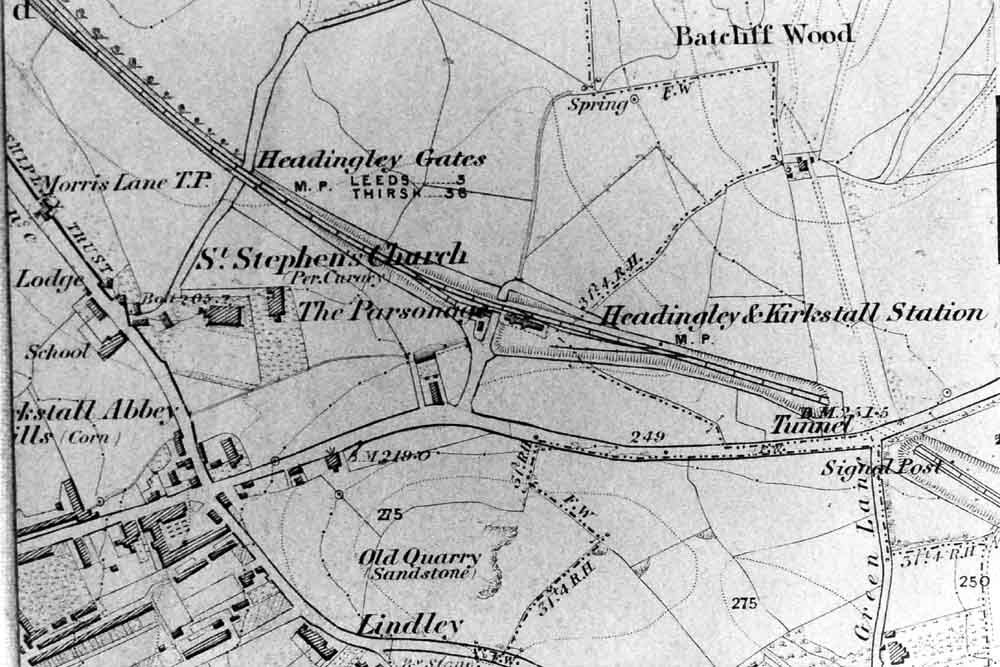 Headingley Station, Ordnance Survey, 1851