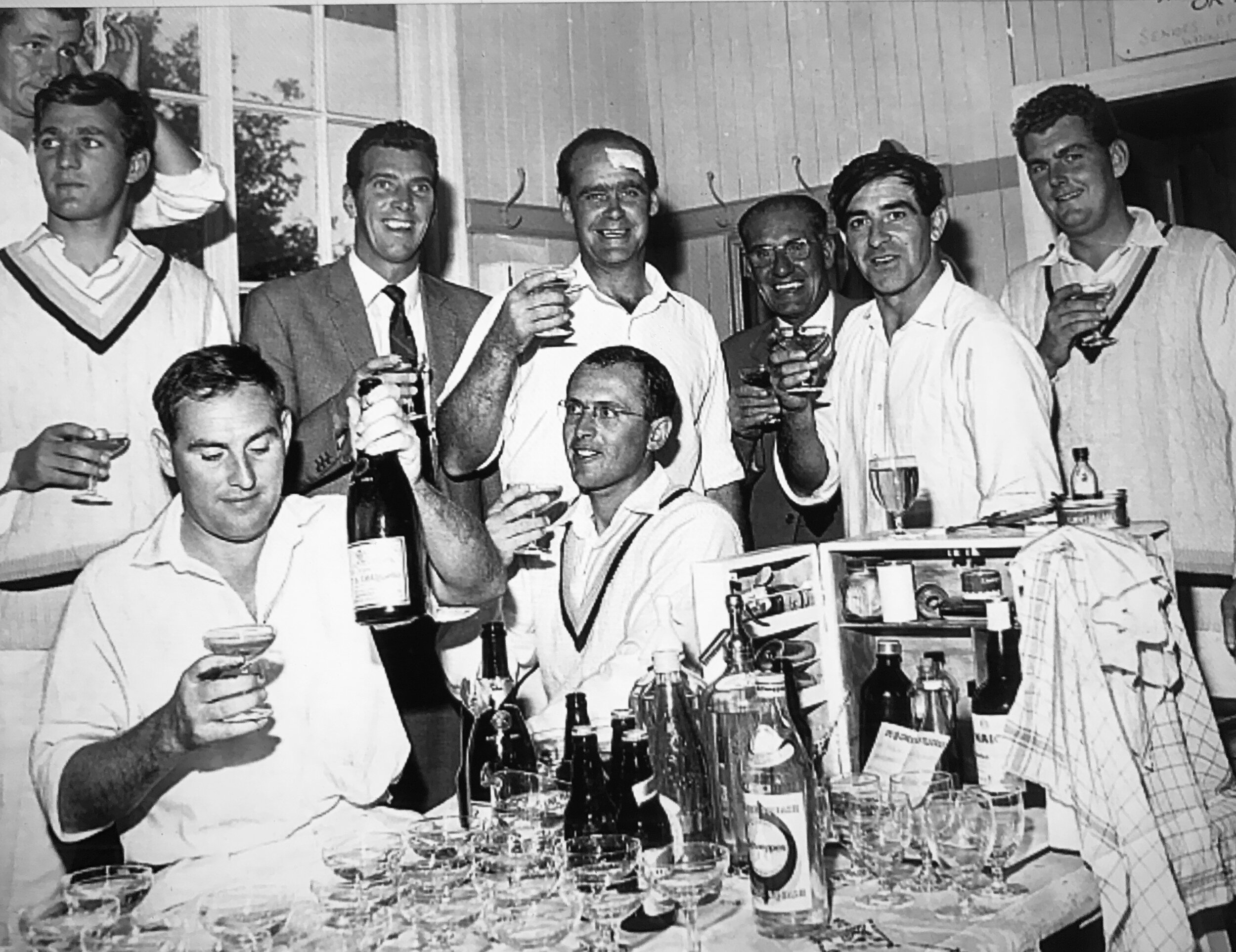Yorkshire County Cricket Team, celebrating County Championship Victory, 1966 