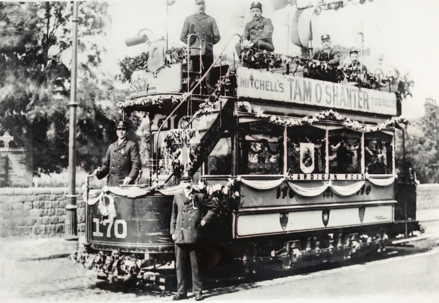 Tram No 170, destination Cardigan Road Terminus, July 1908