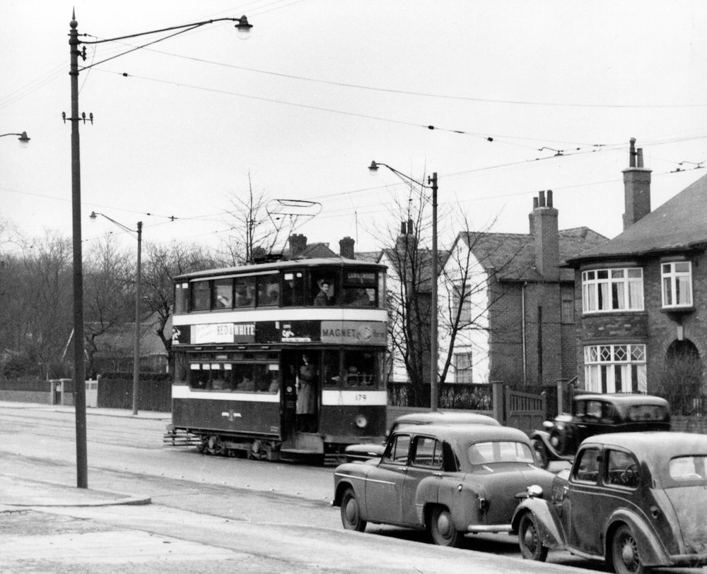 Last Tram No 179 to Lawnswood, Otley Road, 3 March 1956