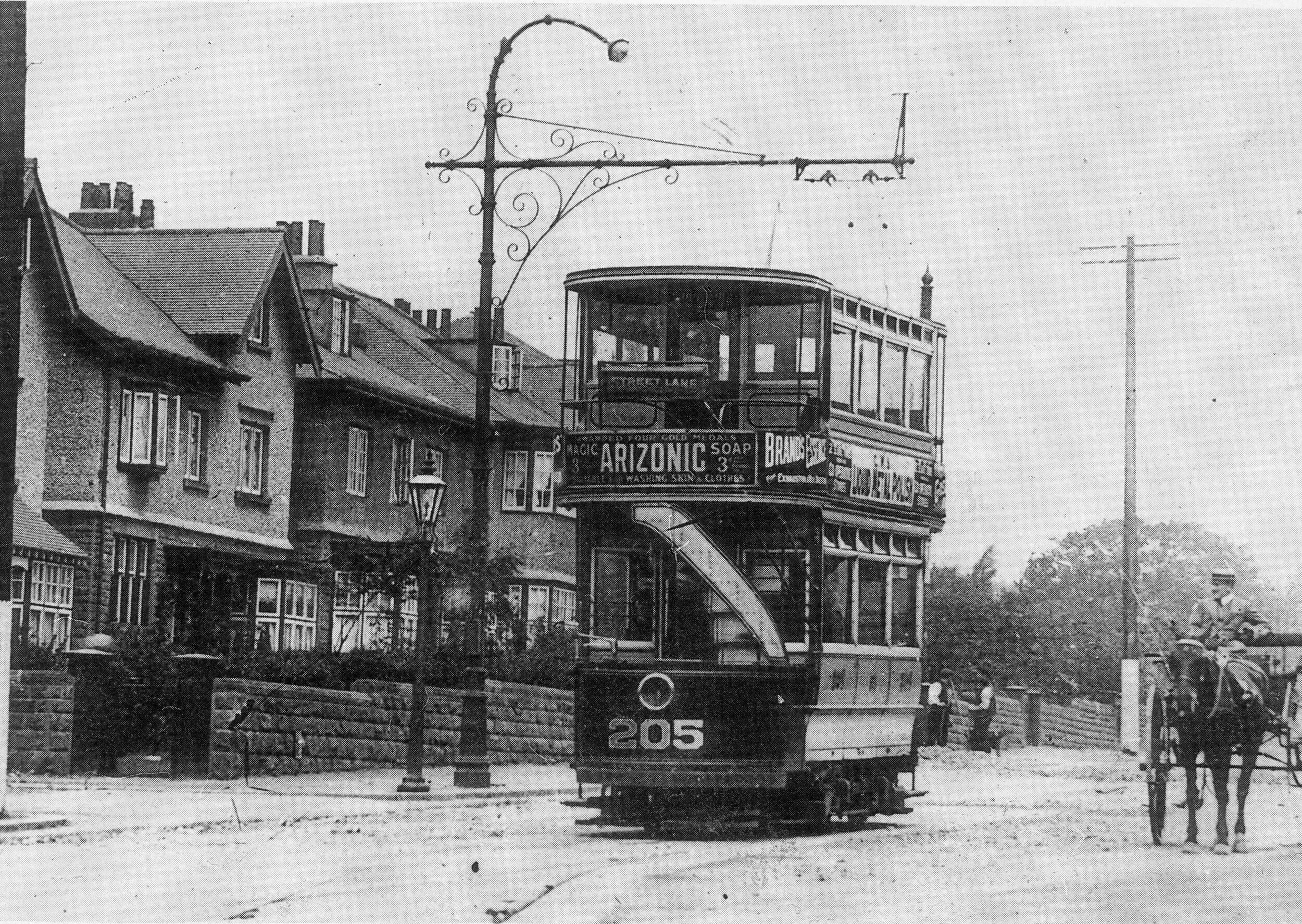 Tram no 205, Tram Terminus, West Park, circa 1910