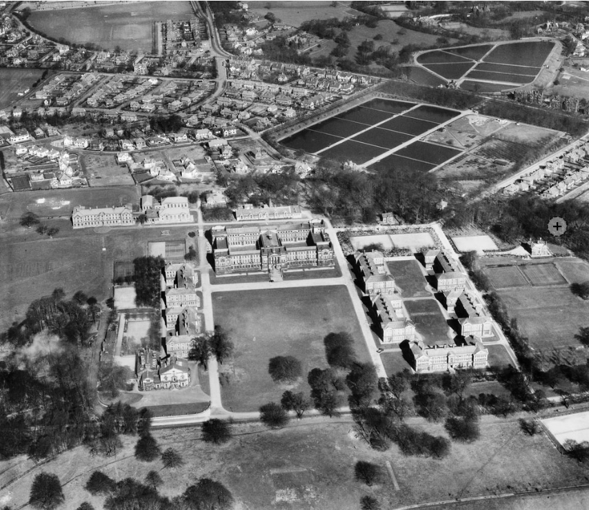 City of Leeds Training College, with Weetwood Filtration Works, Beckett Park, 1948 © Historic England