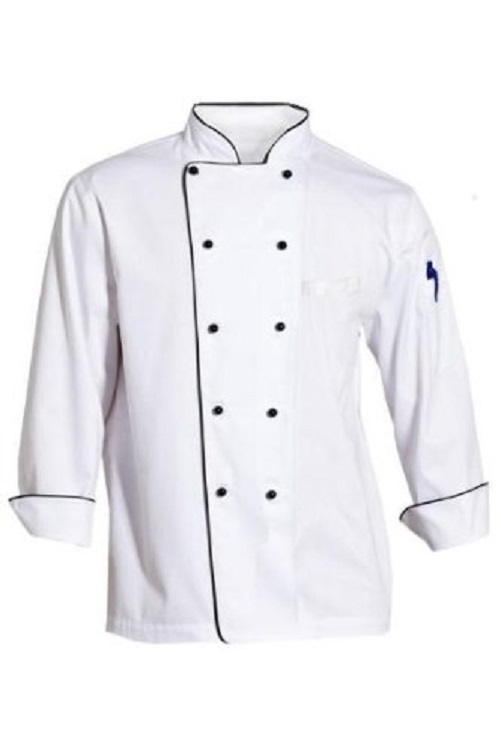 Chef Jacket / Coat White with Black Piping Half & Full Sleeve