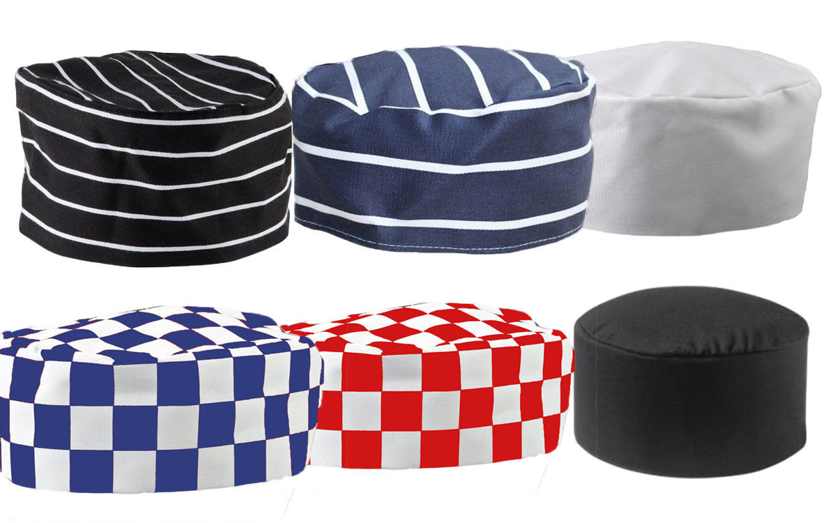 Stripe Chef Hats - Skull Cap
