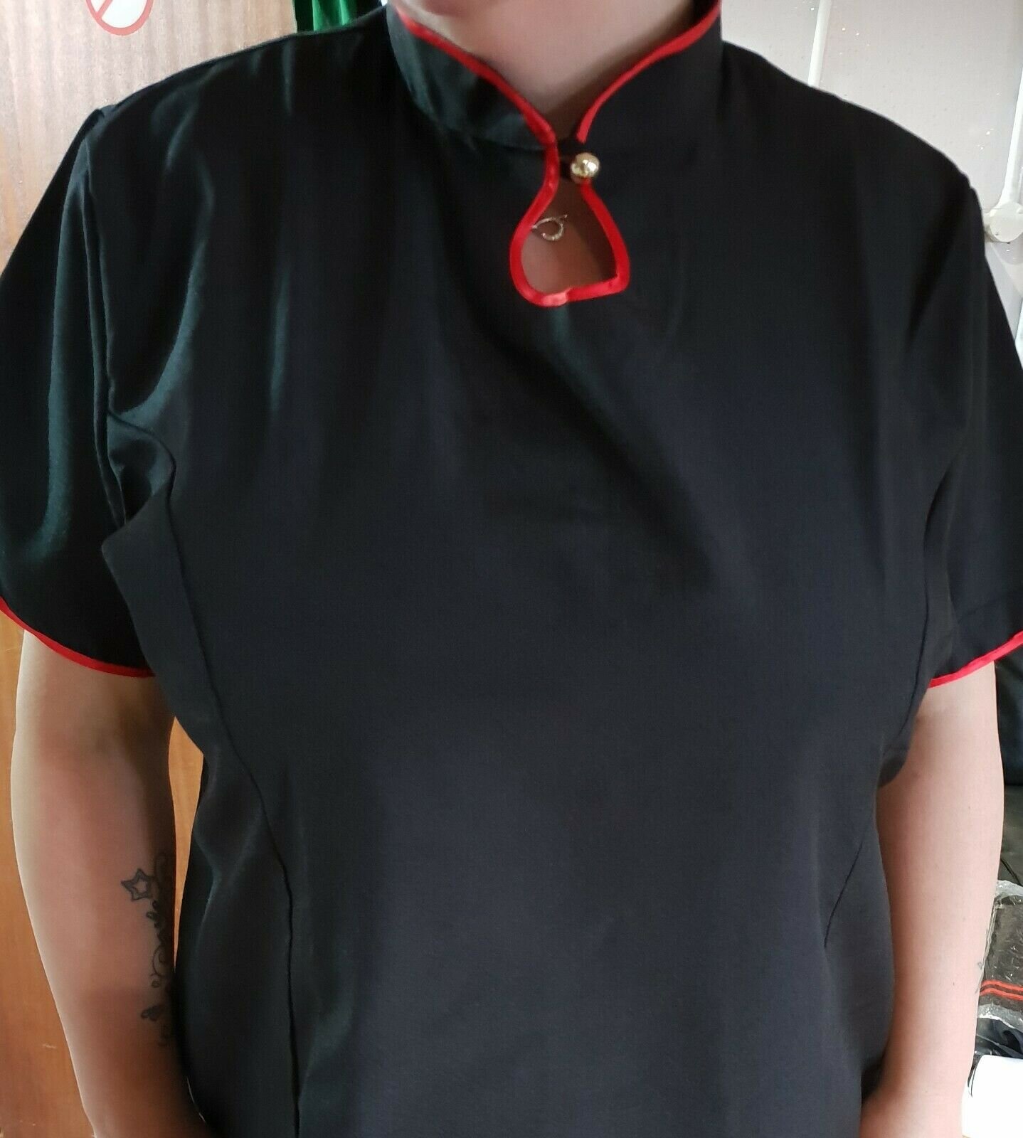 Ladies Black Tunic with Keyring Neck