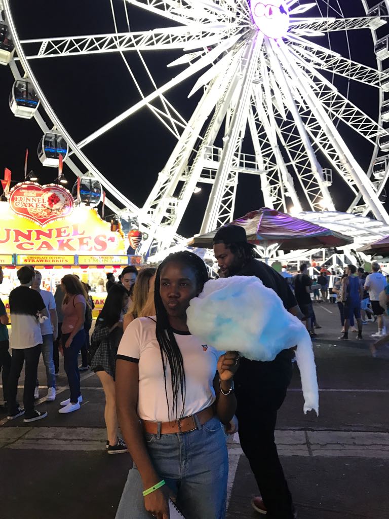 Candy floss the size of her head 