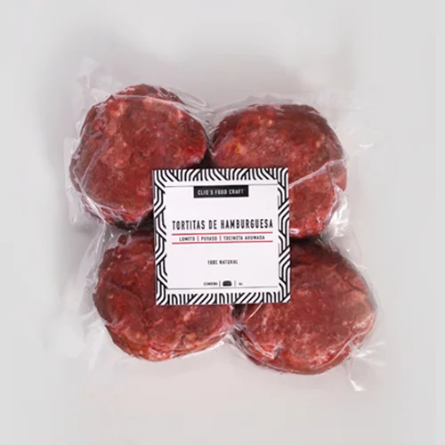TORTAS DE CARNE PREPARADA (HAMBURGUESA) - Q.110 4 Unidades