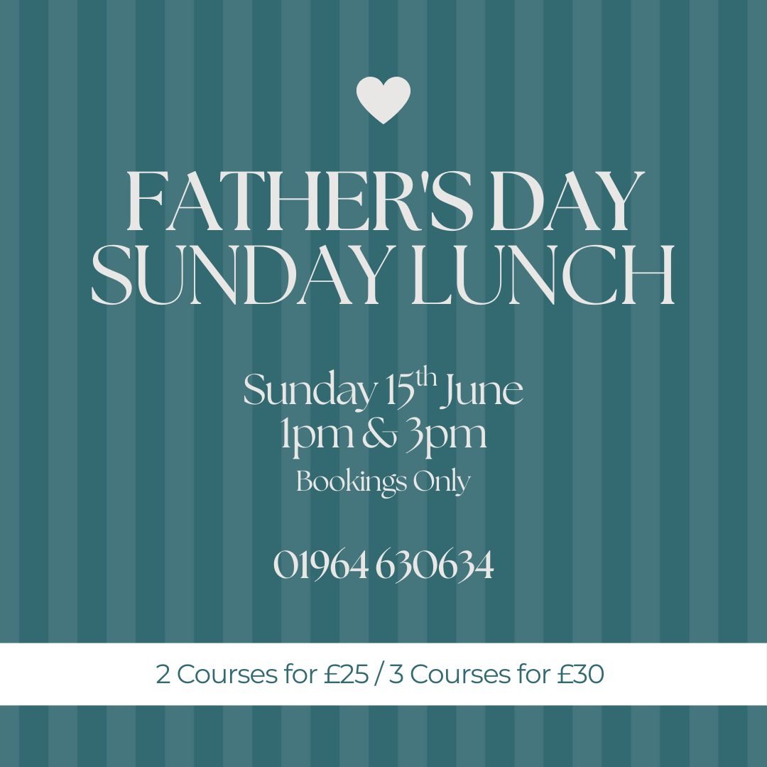 Celebrate Dad in style this Father&rsquo;s Day! 👔

Join us at Dunedin for a hearty Sunday Lunch on Sunday 15th June. 

Make it a day to remember - we&rsquo;ll take care of the rest. 🍽️

📞 Call 01964 630634 to book your table now!