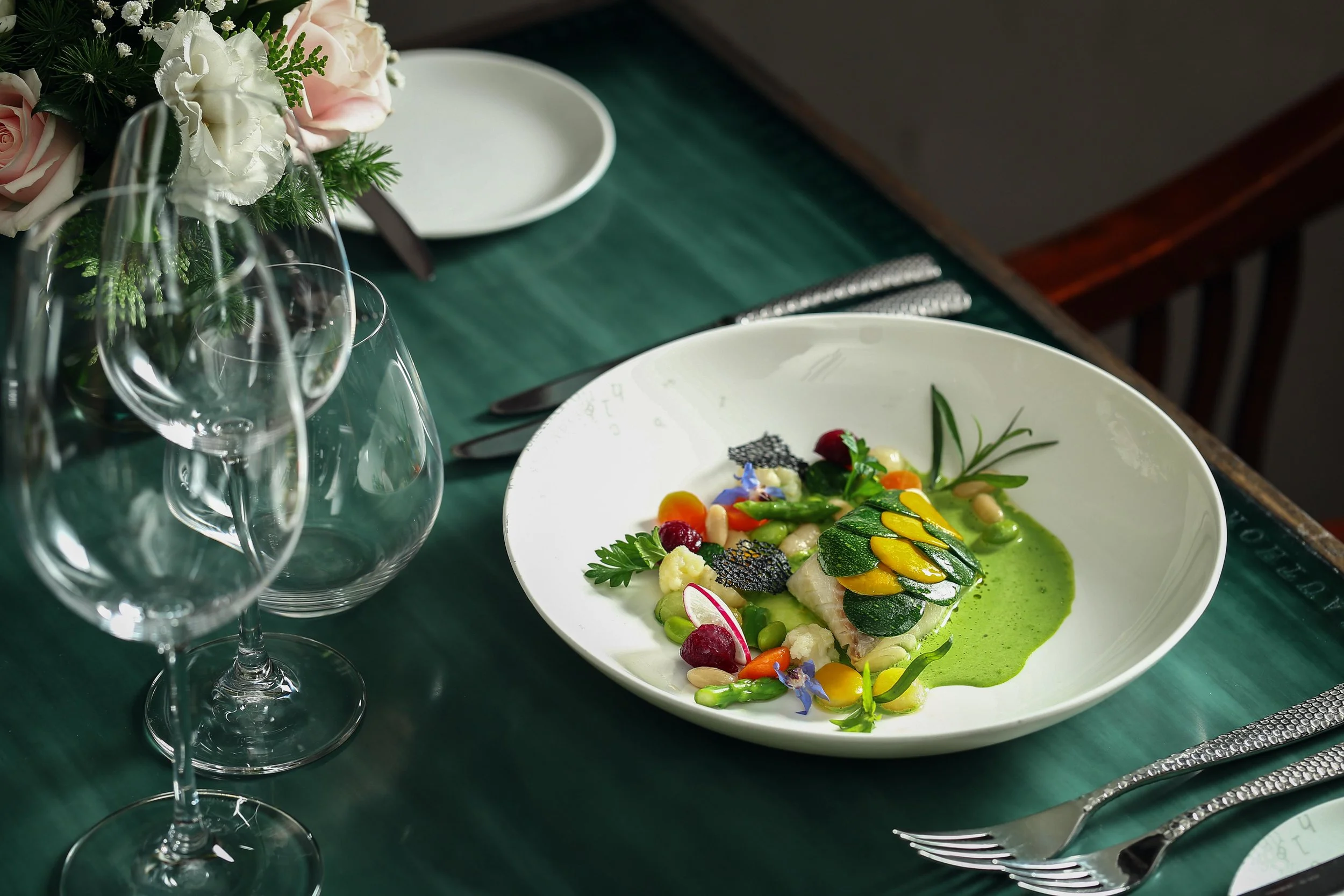 2 - Steamed cod fish with zuicchini and basil pesto.jpg