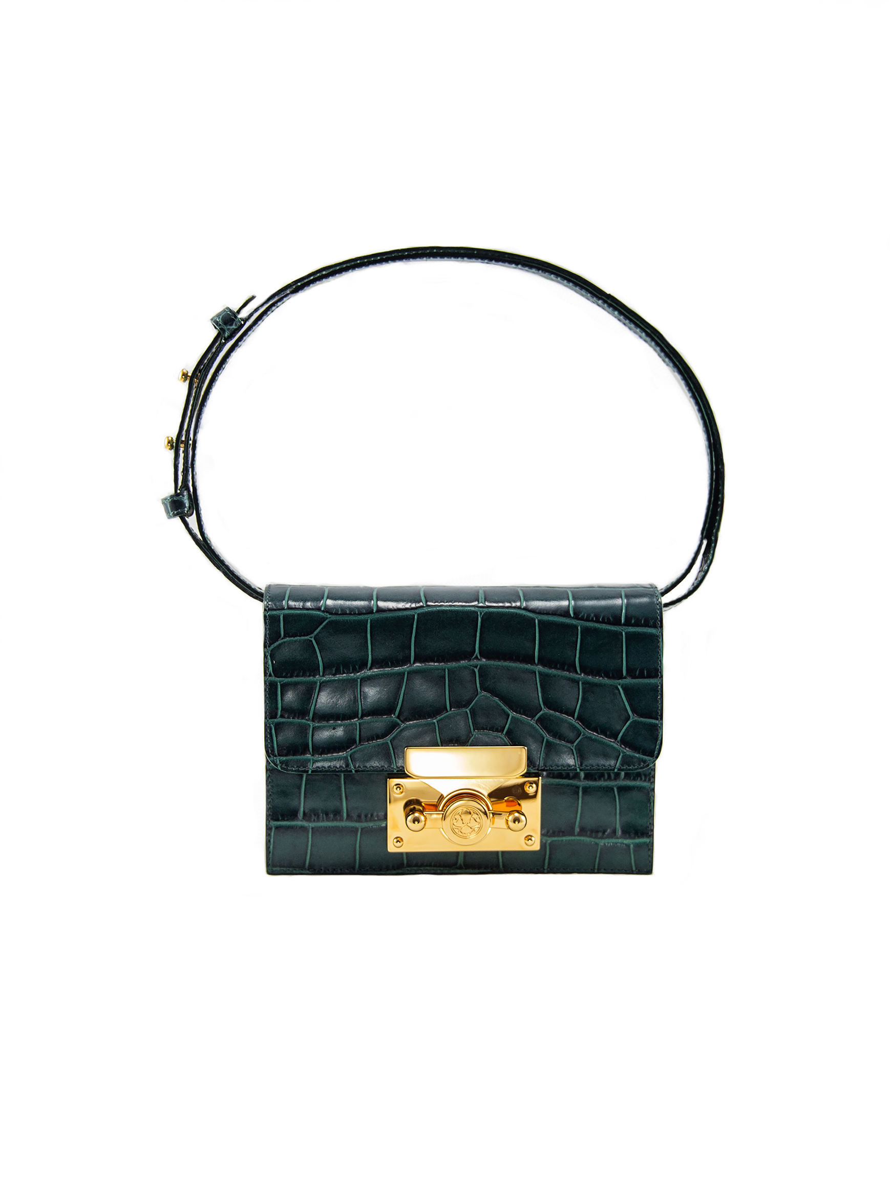 SAYA_AW 1718_GREEN CROC G_FRONT SHORT STRAP.jpg