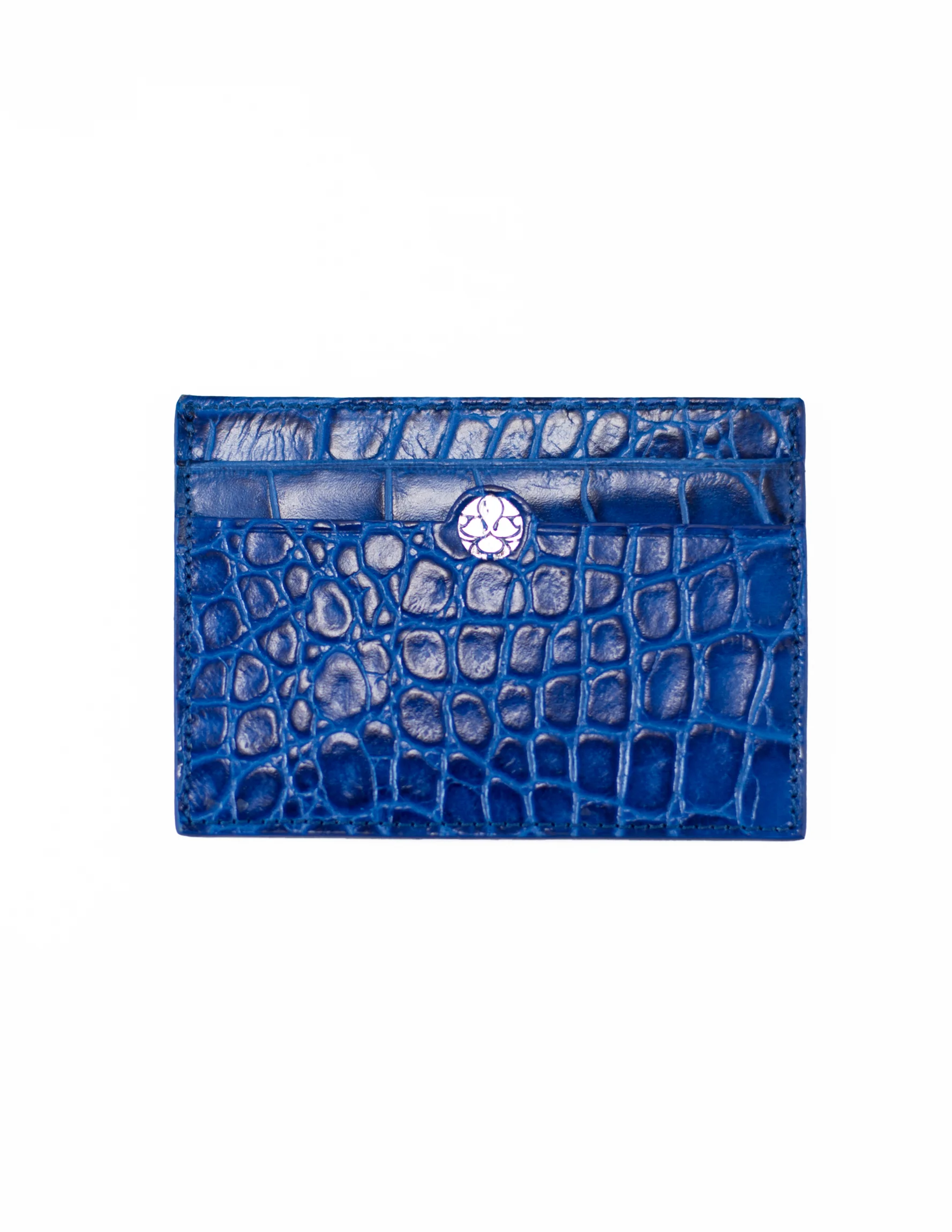 Electric Blue Croc Cardholder 