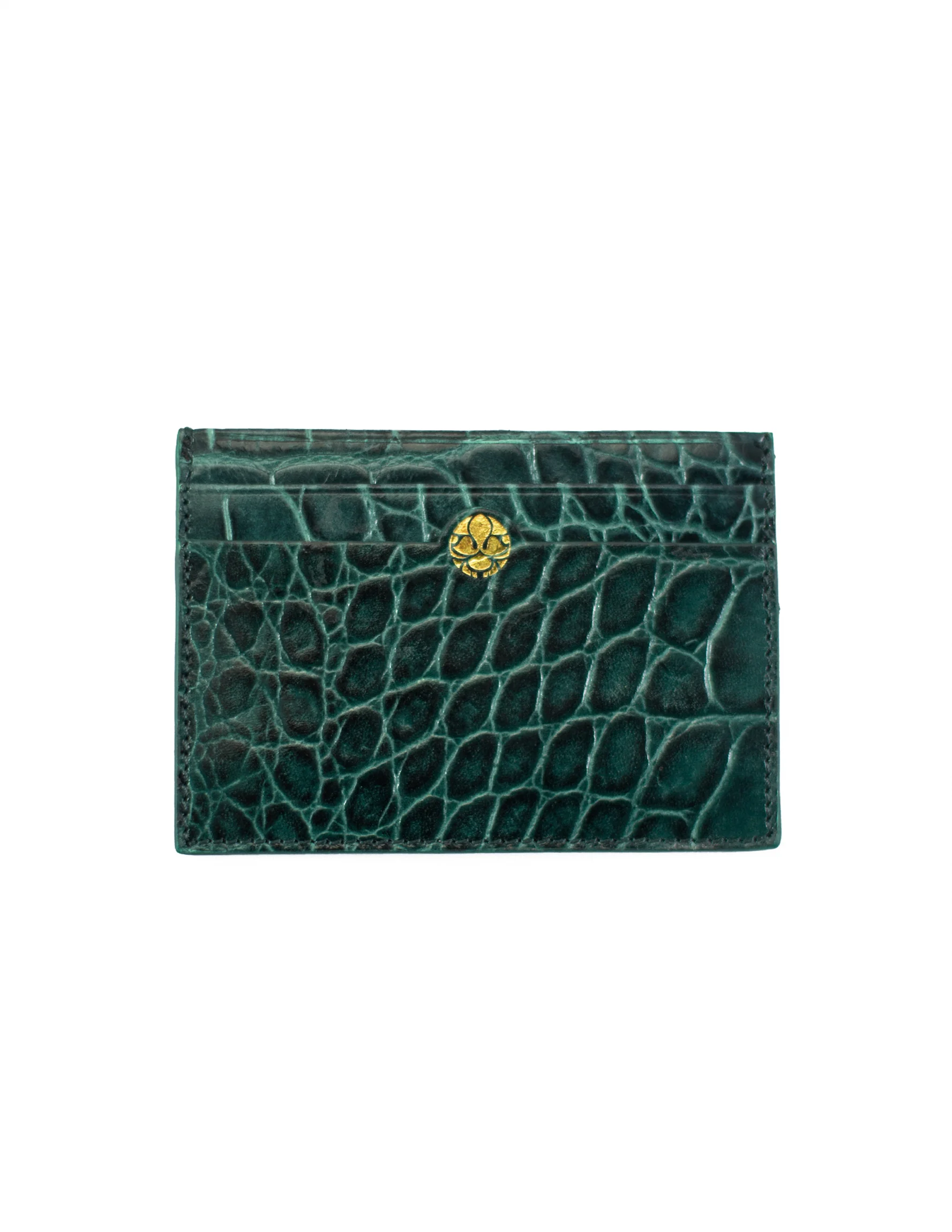 Deep Petrol Croc Cardholder