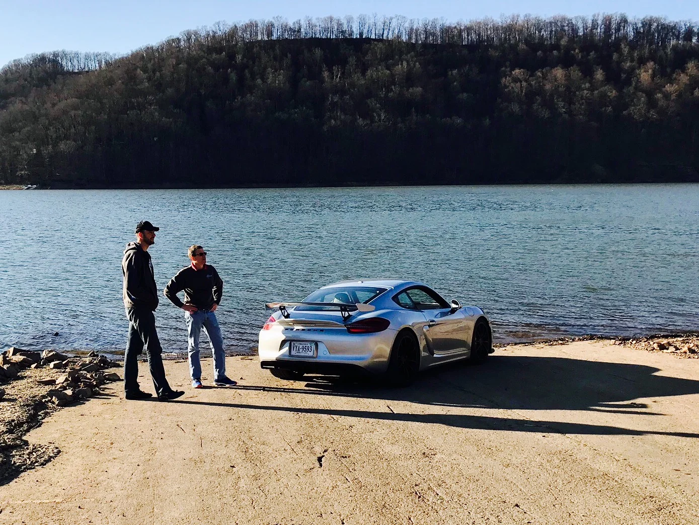 Charles and Alex Talking by GT4 on lake.jpg