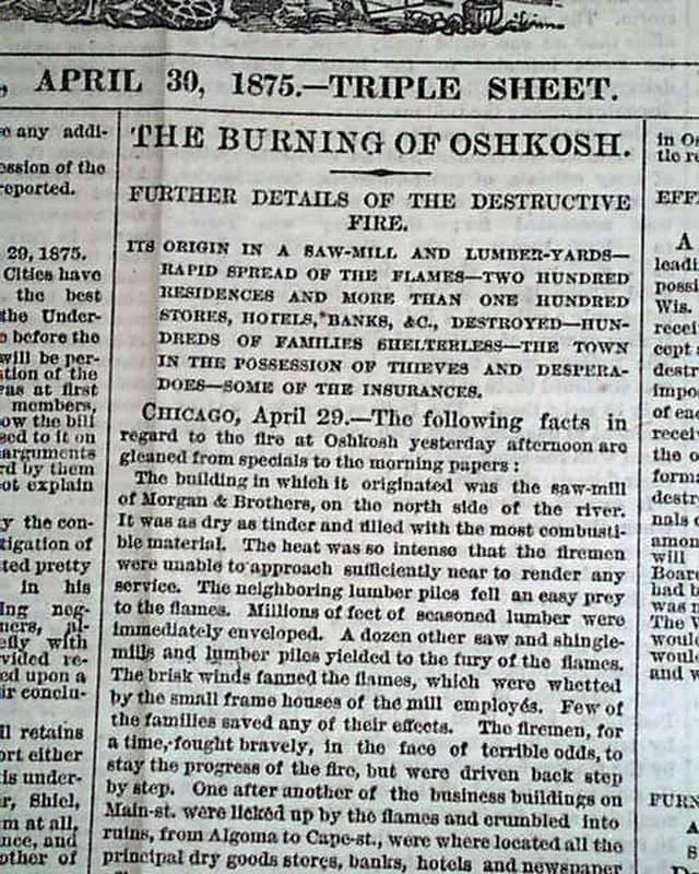 News Article of Great Fire