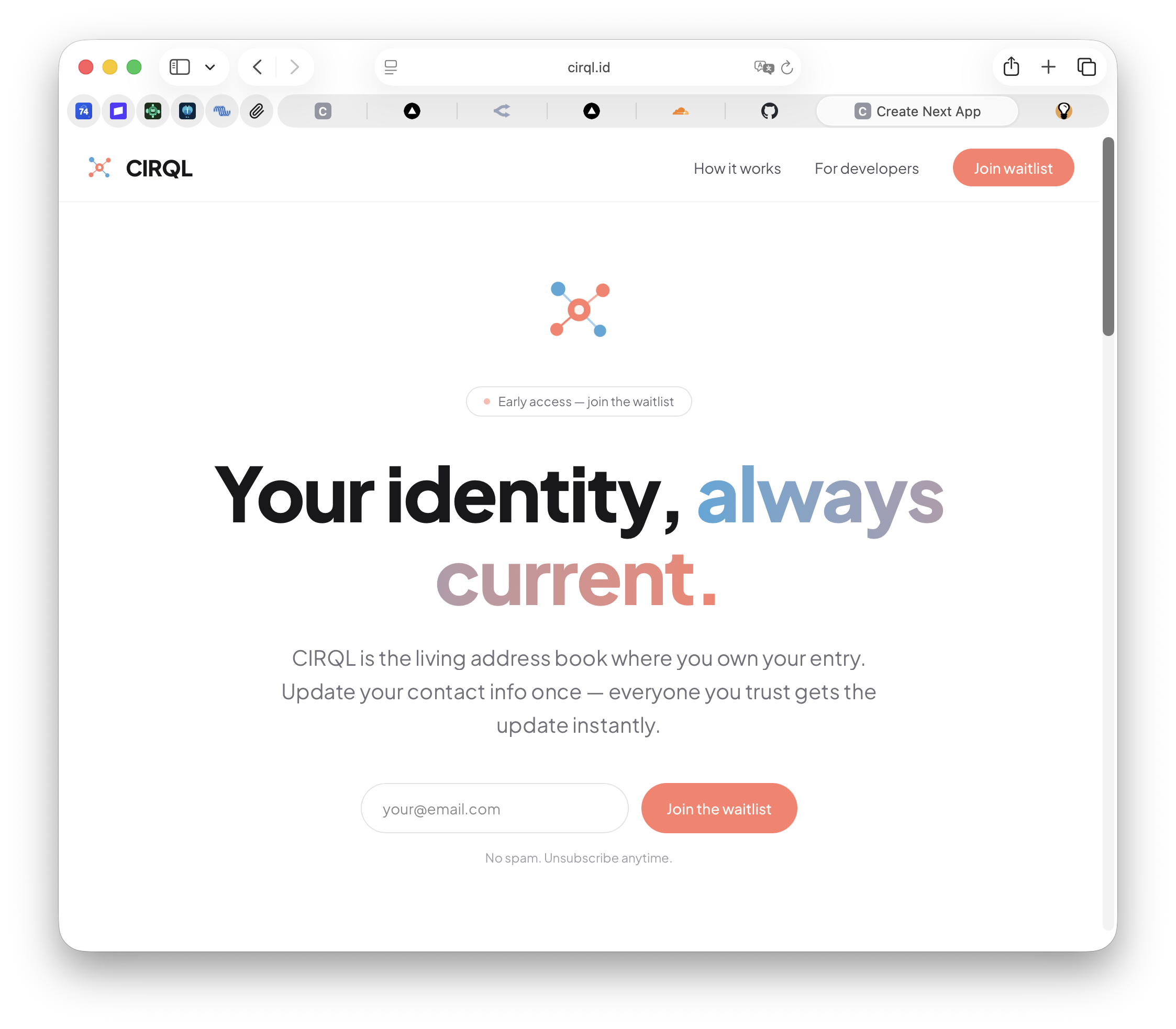 CIRQL - consumer identity management for everyone