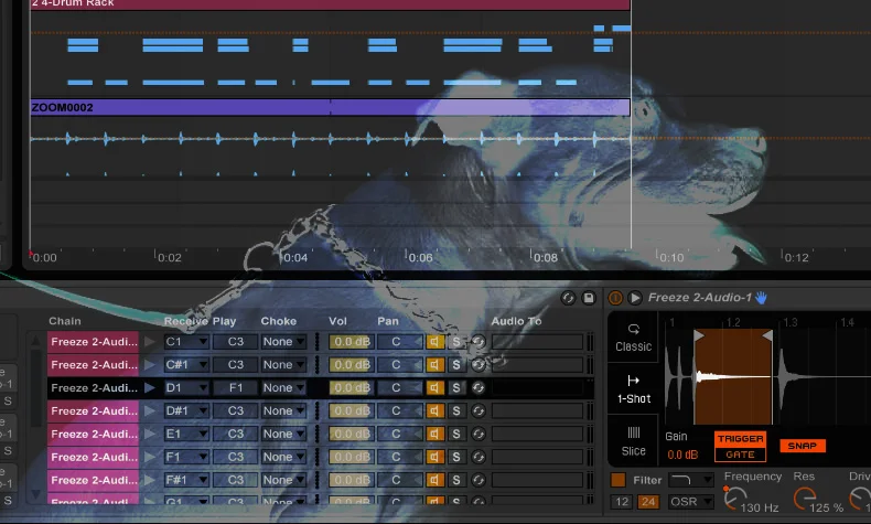 Ableton DRUM RACK Choke Chains
