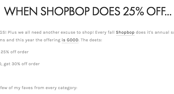 When Shopbop does 25% off... 