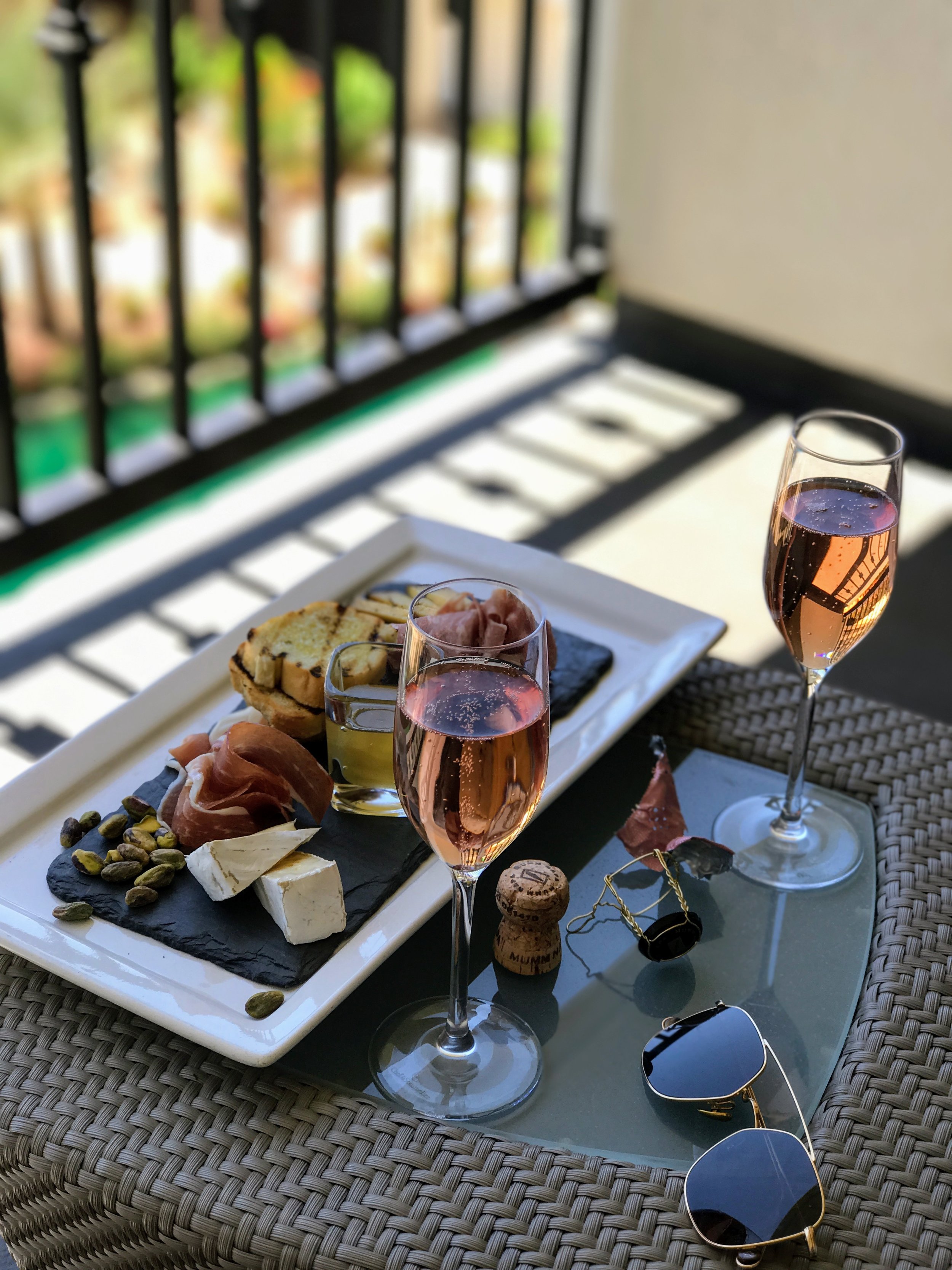 Champagne on the balcony