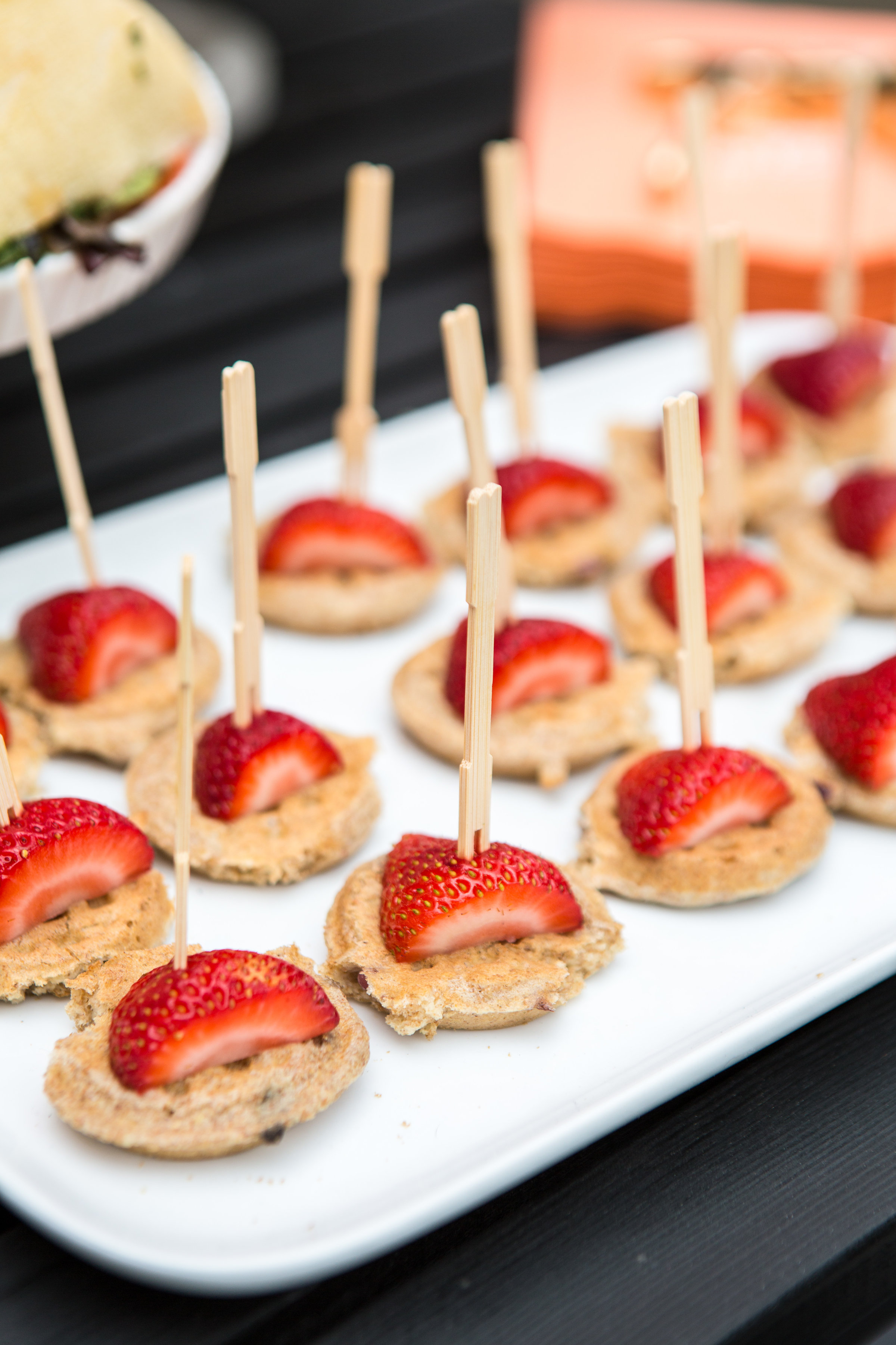 waffle and strawberry bites