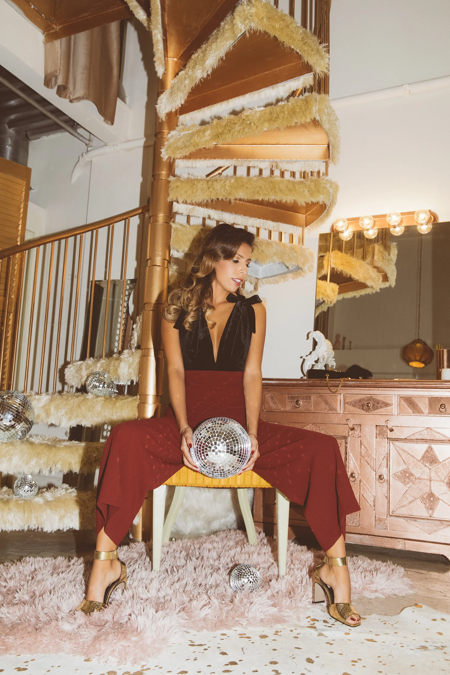 disco ball 70s outfit, holiday style, everyday pursuits