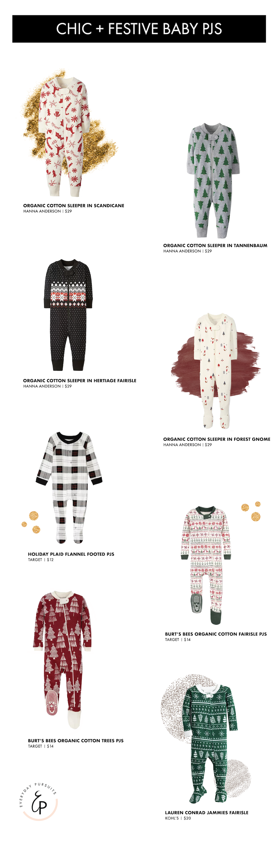 Chic + Festive Christmas PJ's for Baby