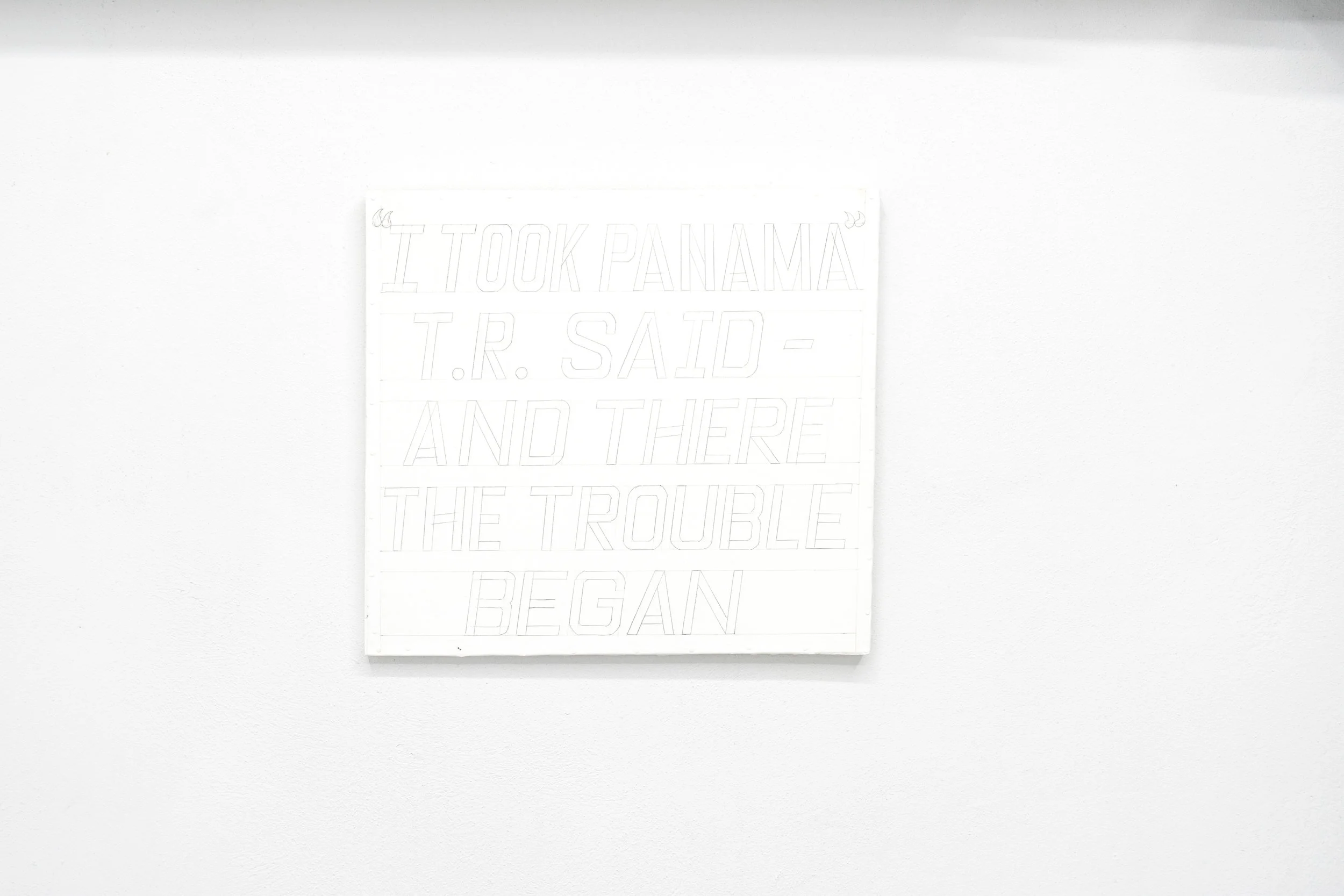 I Took Panama, 2016 / Acrylic and pencil on aluminum / 21 7/10 x 23 3 in
