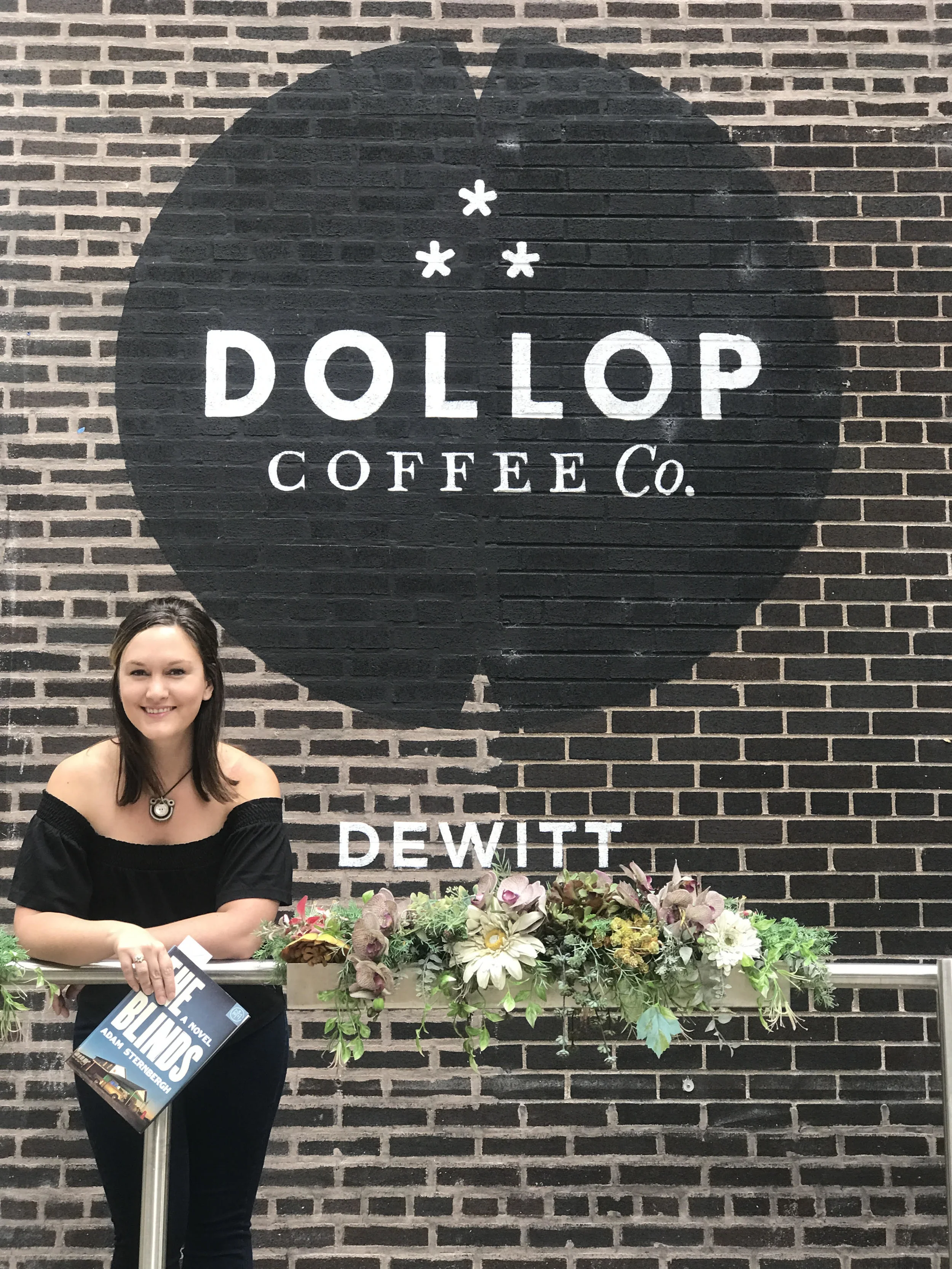 Reading The Blinds by Adam Sternbergh at Dollop Coffee in Chicago, IL