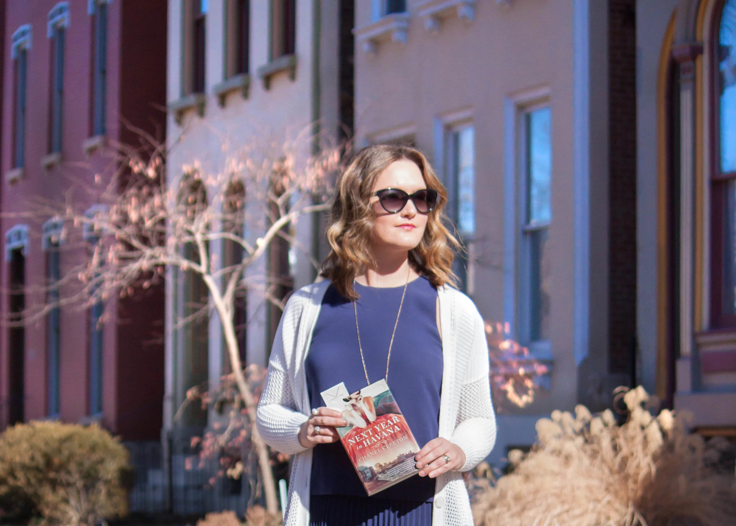 Reading Next Year in Havana by Chanel Cleeton in Lafayette Square in St. Louis, MO