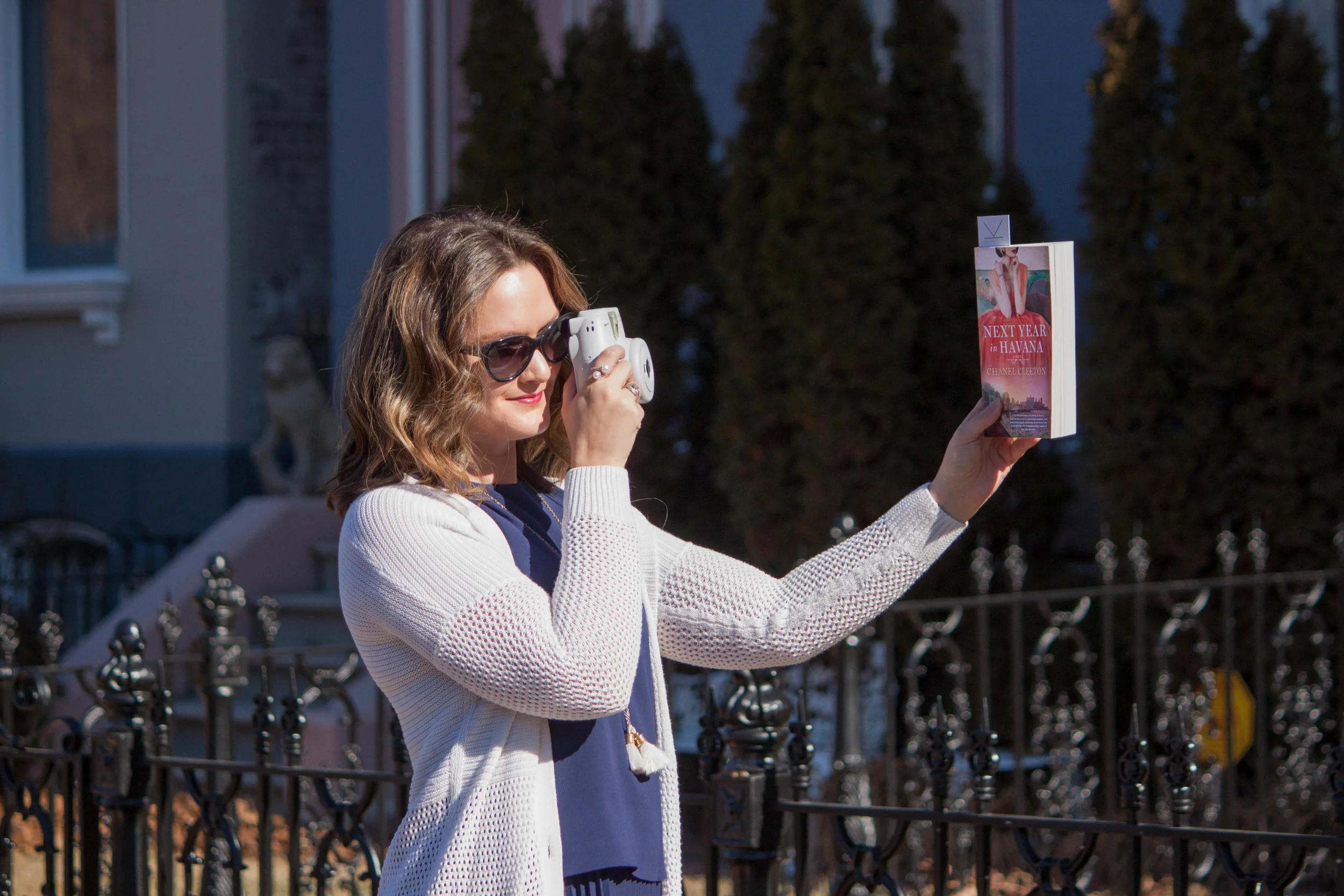 Reading Next Year in Havana by Chanel Cleeton in Lafayette Square in St. Louis, MO