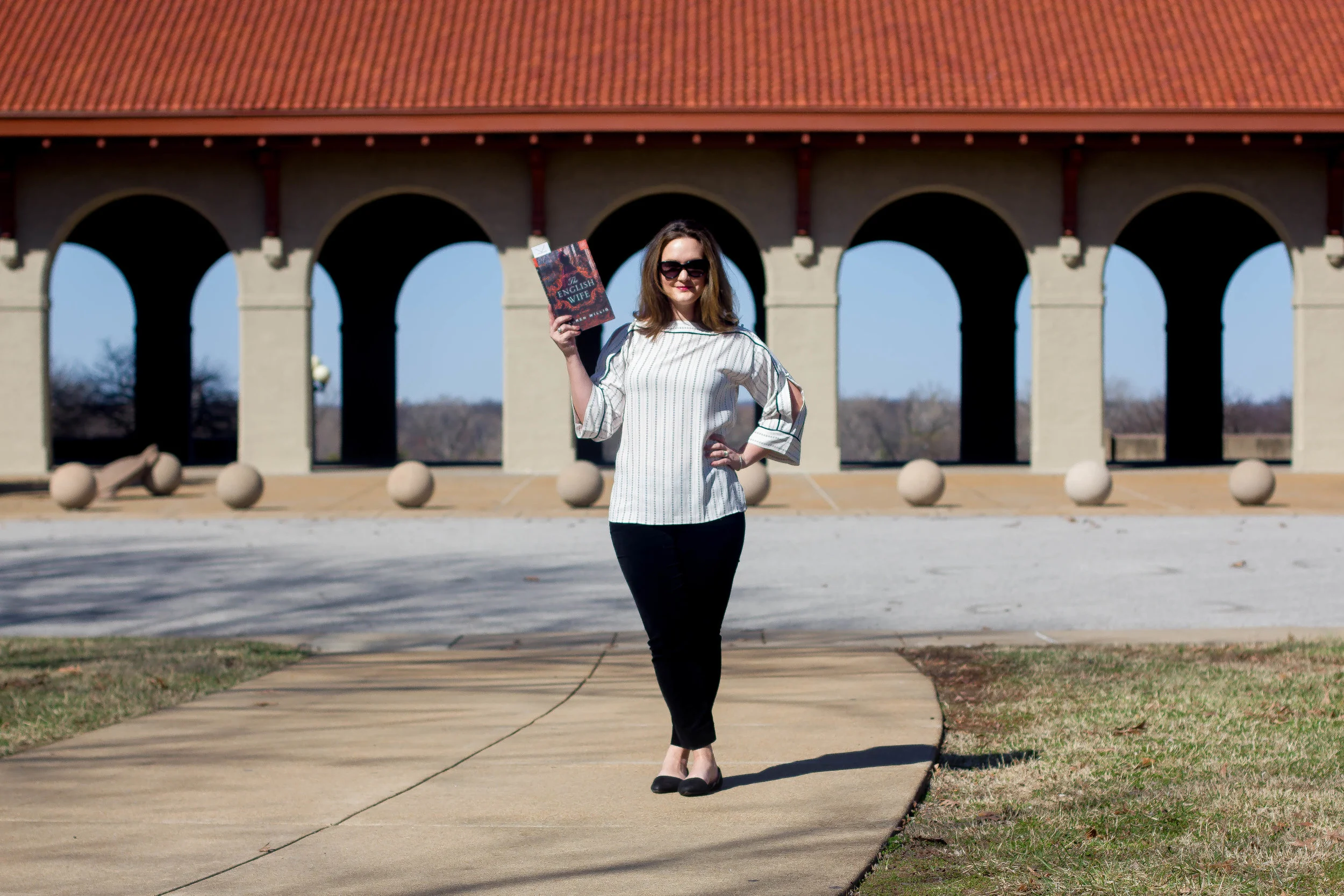 Reading The English Wife by Lauren Willig at the World's Fair Pavilion in St. Louis